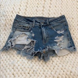 American eagle ripped jean shorts
